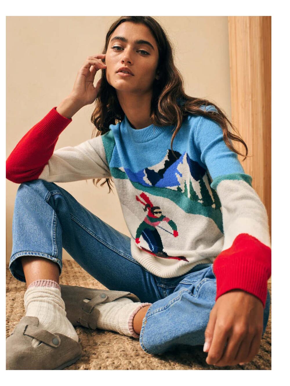 NEW Faherty Mountain Coaster Crewneck Merino Wool Blend Sweater Size XXS